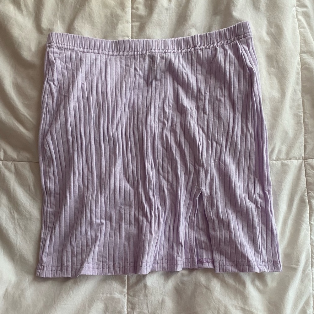 purple mini skirt